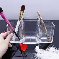 3 Grids Clear Acrylic Makeup Organizer Cosmetic Holder storage box organizer