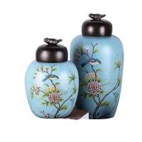 Yellow Color Good Quality Decoration Canister Jar Ceramic Storage Jar