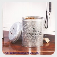 Metal Storage Box Canister with lid,Dog Biscuits Cat Treats SET OF 2 Container,Pet Food Treats Tin